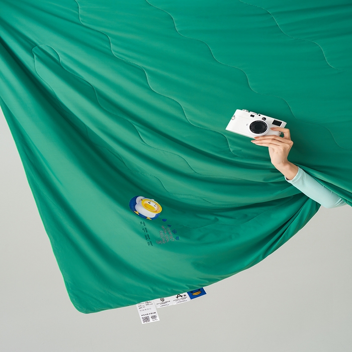 91家纺网 家纺一手货源 找家纺 莱福仕家纺 2024新款解放鸭力凉感蚕丝夏被 极光绿