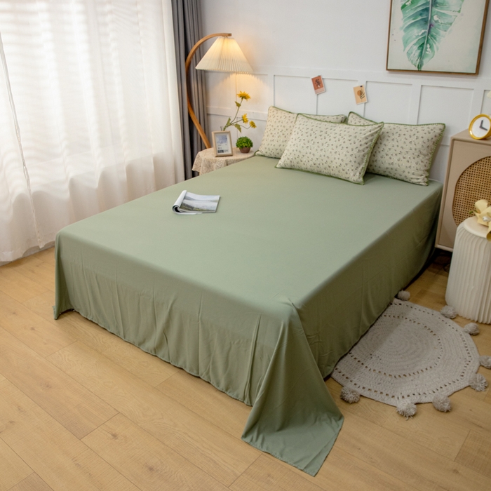 91家纺网 家纺一手货源 找家纺 乐居坊2023新款印花水洗双层纱贝壳绣四件套 花季