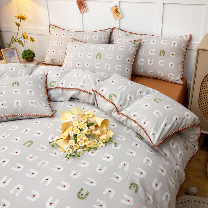 91家纺网 家纺一手货源 找家纺 乐居坊2023新款印花水洗双层纱贝壳绣四件套 放飞梦想