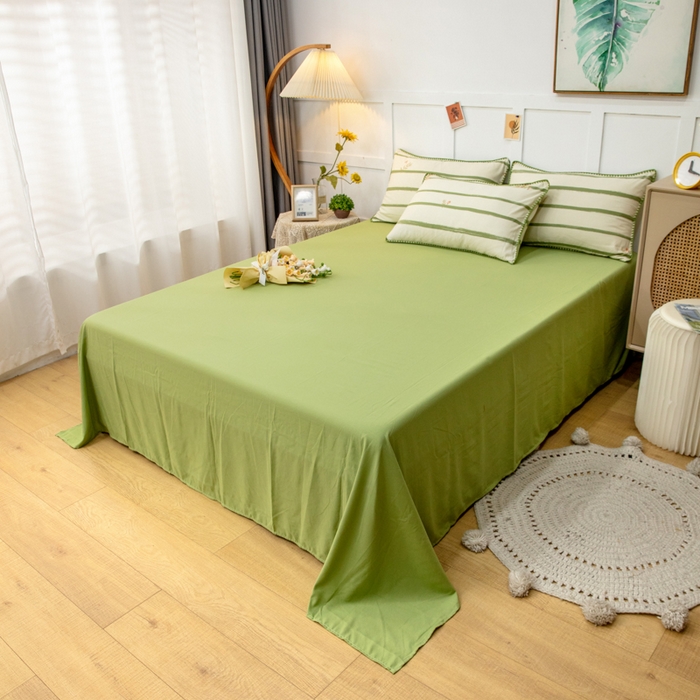 91家纺网 家纺一手货源 找家纺 乐居坊2023新款印花水洗双层纱贝壳绣四件套 墨尔本 晴