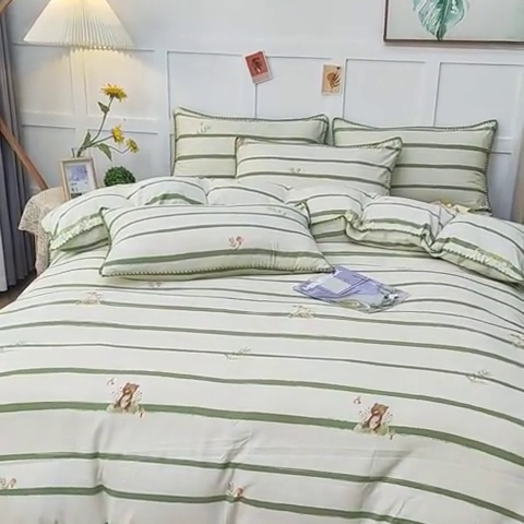 91家纺网 家纺一手货源 找家纺 乐居坊2023新款印花水洗双层纱贝壳绣四件套 墨尔本 晴