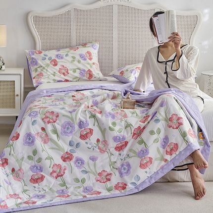 91家纺网 家纺一手货源 找家纺 （总）莱福仕家纺 2023新款全棉喷气印花夏被四件套