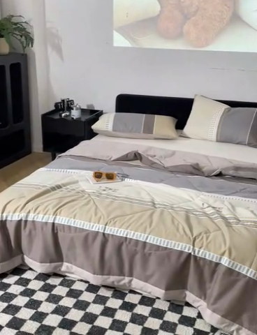 91家纺网 家纺一手货源 找家纺 （总）莱福仕家纺 2023新款全棉喷气印花夏被四件套