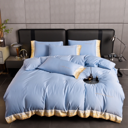 91家纺网 家纺一手货源 找家纺 （总）米奈 2024新款A类水洗真丝四件套-星光