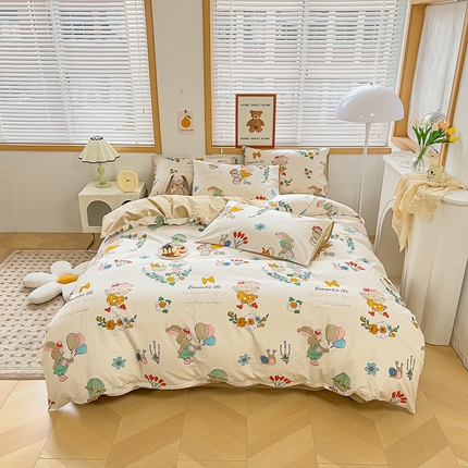 寐眠 2023新款13372全棉印花四件套 单车小兔