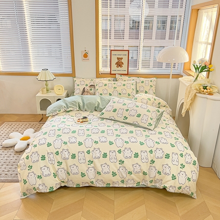 寐眠 2023新款13372全棉印花四件套 大白熊