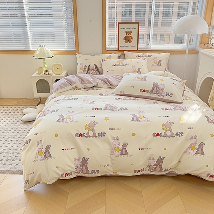 寐眠 2023新款13372全棉印花四件套 星月小兔