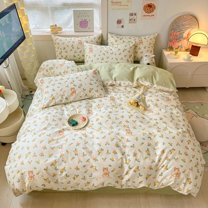 寐眠 2023新款13372全棉印花四件套 橘子猫