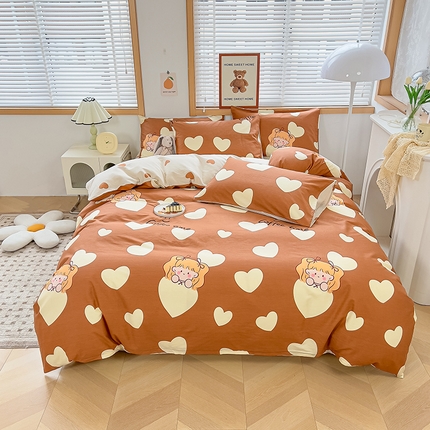 寐眠 2023新款13372全棉印花四件套 爱心女孩