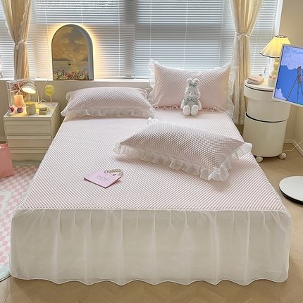 91家纺网 家纺一手货源 找家纺 （总）2024新款A类3D魔法冰豆豆科技凉席床裙款三件套系列