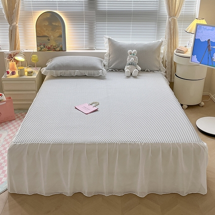 91家纺网 家纺一手货源 找家纺 （总）2024新款A类3D魔法冰豆豆科技凉席床裙款三件套系列