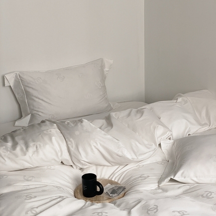 91家纺网 家纺一手货源 找家纺 爱丽丝 2023新款100S全棉提花四件套 山茶花