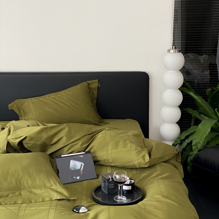 91家纺网 家纺一手货源 找家纺 爱丽丝 2023新款100S全棉提花四件套 藤格纹