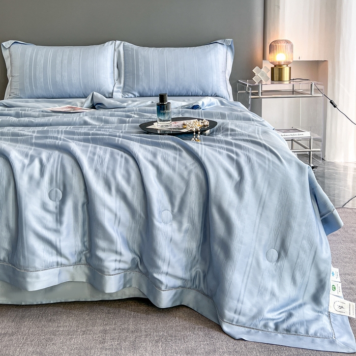 91家纺网 家纺一手货源 找家纺 佳居缘 2024新款60天丝夏被四件套-倾心 倾心-幻境兰