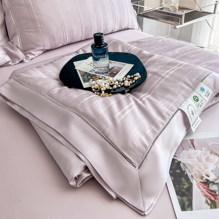 91家纺网 家纺一手货源 找家纺 佳居缘 2024新款60天丝夏被四件套-倾心 倾心-罗兰紫