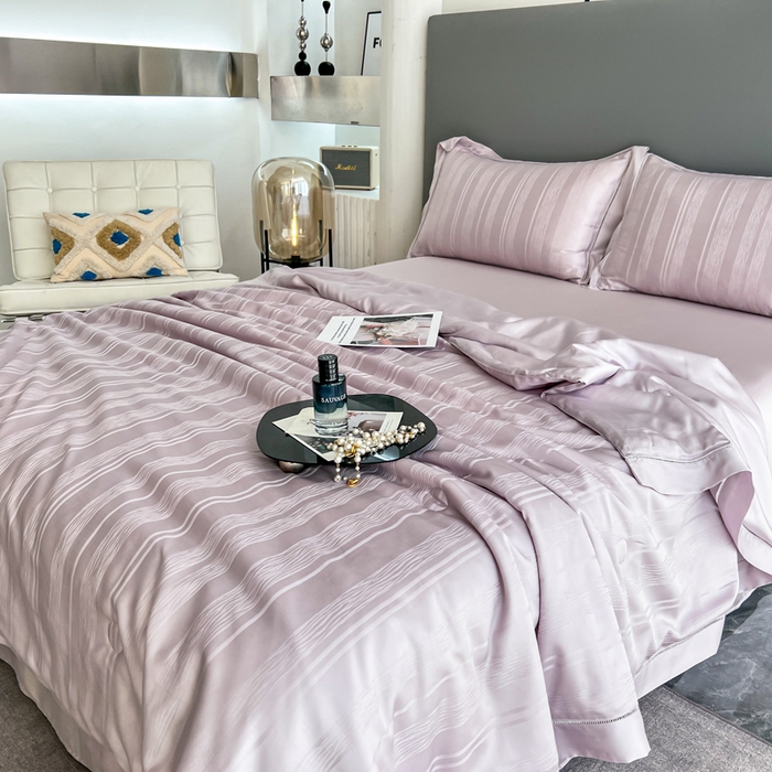 91家纺网 家纺一手货源 找家纺 佳居缘 2024新款60天丝夏被四件套-倾心 倾心-罗兰紫