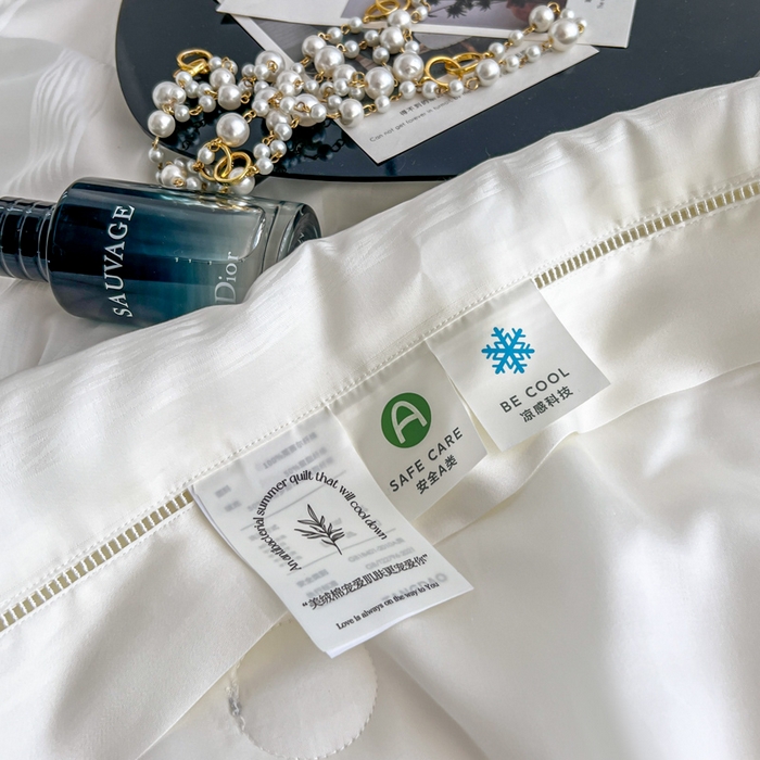 91家纺网 家纺一手货源 找家纺 佳居缘 2024新款60天丝夏被四件套-倾心 倾心-珍珠白