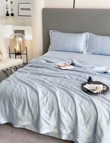 91家纺网 家纺一手货源 找家纺 佳居缘 2024新款60天丝夏被四件套-倾心 倾心-幻境兰