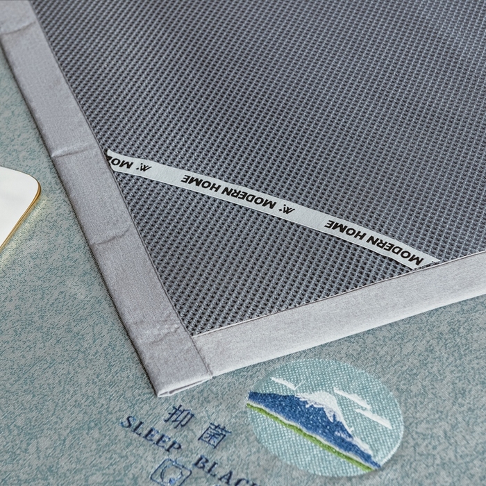 91家纺网 家纺一手货源 找家纺 2023全季家居纯色凉感肌理纹富士款冰丝凉席 富士款-墨绿