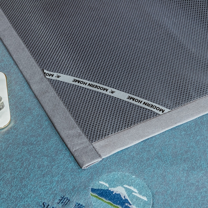 91家纺网 家纺一手货源 找家纺 2023全季家居纯色凉感肌理纹富士款冰丝凉席 富士款-蔚蓝