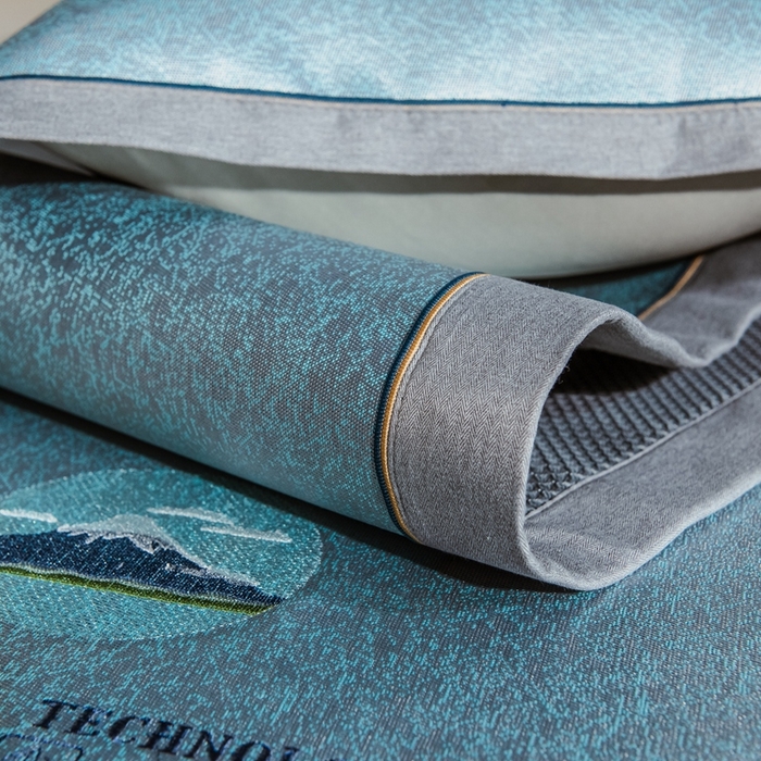 91家纺网 家纺一手货源 找家纺 2023全季家居纯色凉感肌理纹富士款冰丝凉席 富士款-蔚蓝