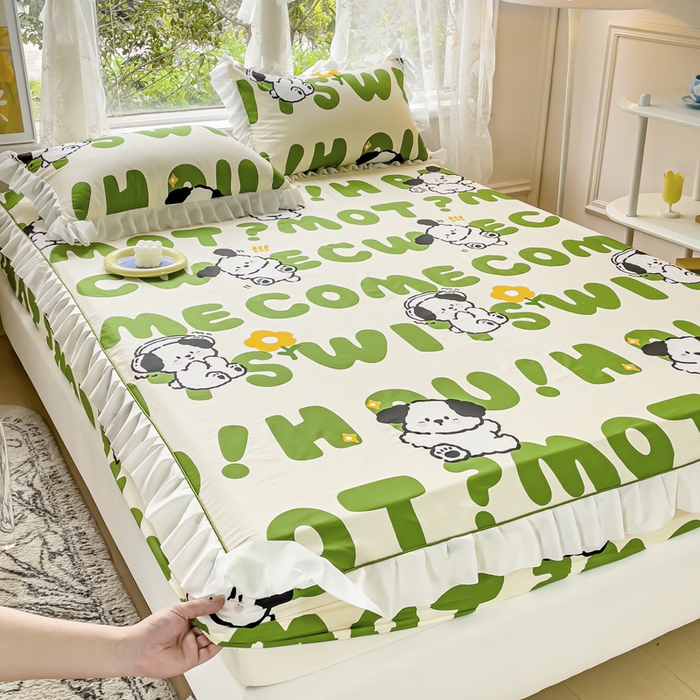 91家纺网 家纺一手货源 找家纺 （总）金丝鸟家纺 2023新款全棉花边床笠