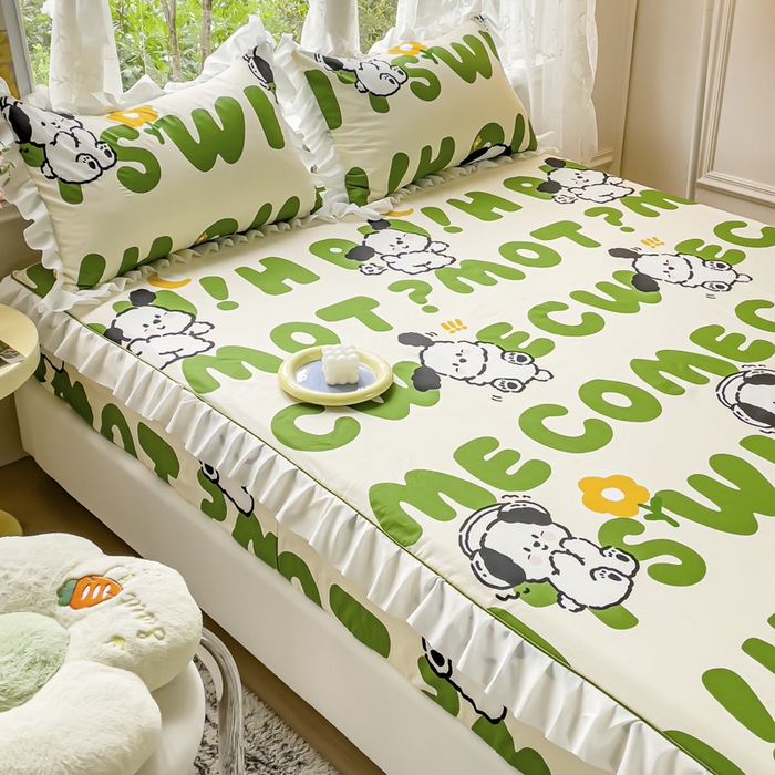 91家纺网 家纺一手货源 找家纺 （总）金丝鸟家纺 2023新款全棉花边床笠