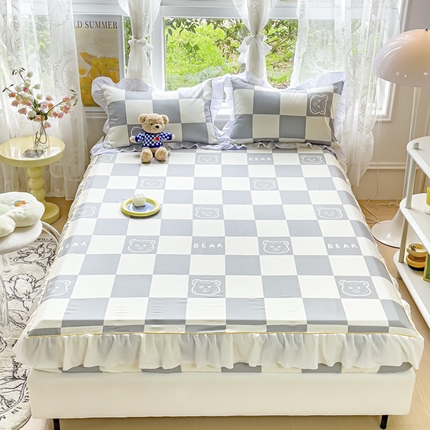 金丝鸟家纺 2023新款全棉花边床笠 无影熊