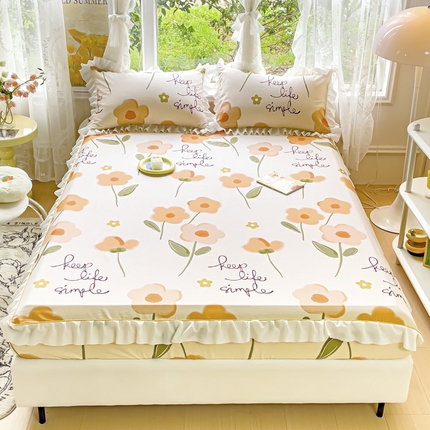 金丝鸟家纺 2023新款全棉花边床笠 倩影