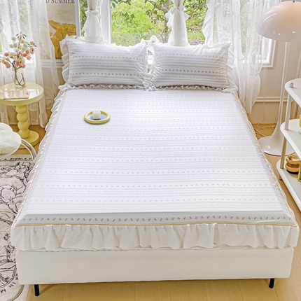 金丝鸟家纺 2023新款全棉花边床笠 烟雨枫间