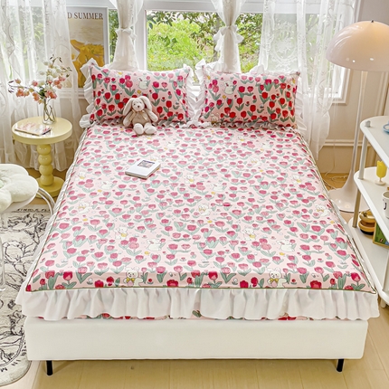 金丝鸟家纺 2023新款全棉花边床笠 馥郁