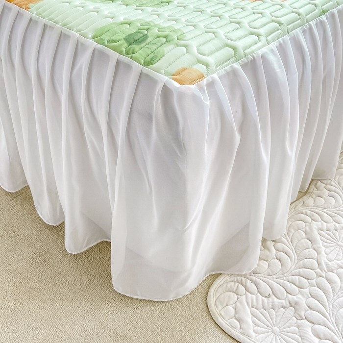 91家纺网 家纺一手货源 找家纺 慕澄 2023新款小版雪纺床裙款乳胶凉席 幻想曲