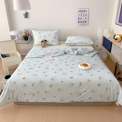 全季 2023新款家居氨纶凉感卡通小清新夏被 花间小象
