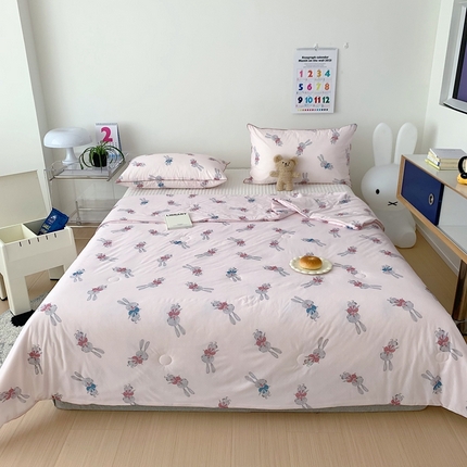 全季 2023新款家居氨纶凉感卡通小清新夏被 精灵小兔