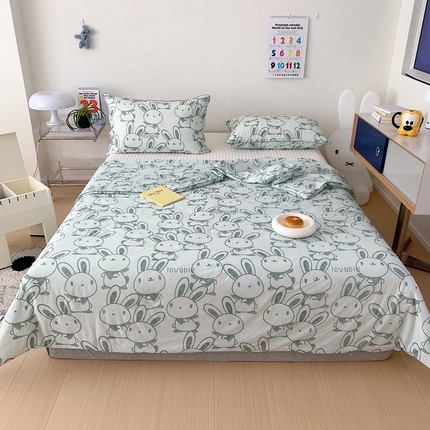 91家纺网 家纺一手货源 找家纺 （总）全季 2023现款家居氨纶凉感卡通小清新夏被