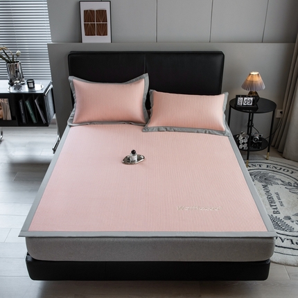 91家纺网 家纺一手货源 找家纺 （总）全季 2023新款纯色凉豆豆绣花款凉席