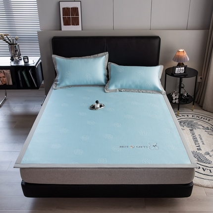 91家纺网 家纺一手货源 找家纺 （总）全季 2023新款纯色凉豆豆绣花款凉席