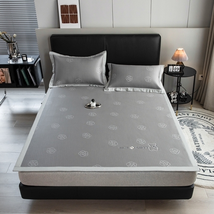 91家纺网 家纺一手货源 找家纺 （总）全季 2023新款纯色凉豆豆绣花款凉席