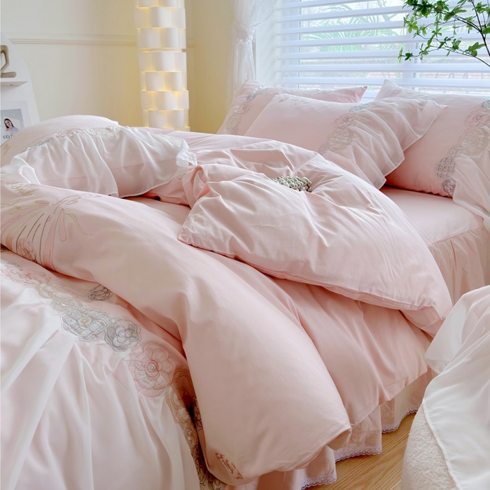 91家纺网 家纺一手货源 找家纺 （总）亲亲公主 2025新款全棉蕾丝公主风四件套-芊芊公主