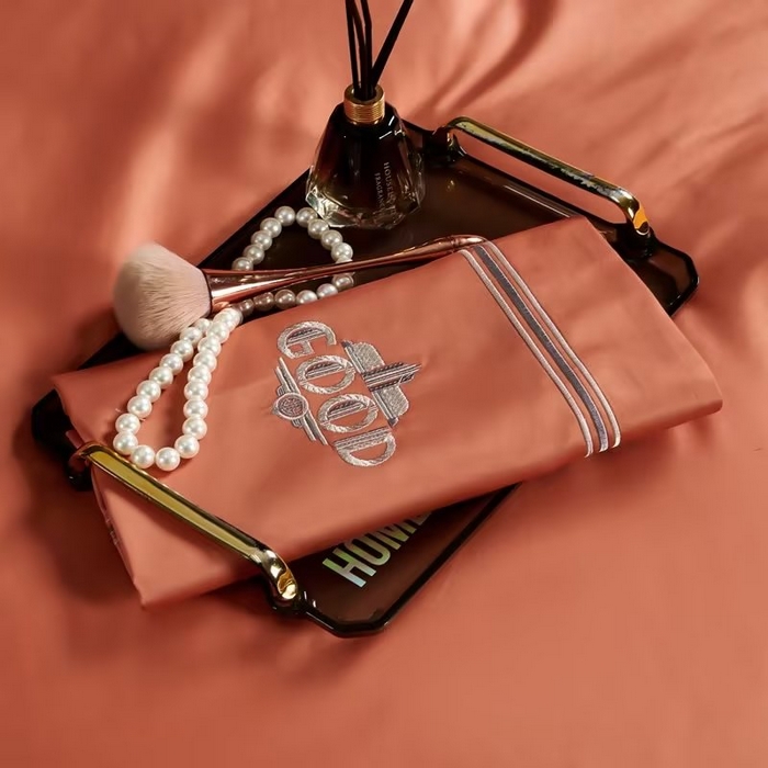 91家纺网 家纺一手货源 找家纺 U品汇 2023新品100支60s长绒棉宽边刺绣花纯棉全棉四件套直播 雷利斯-奶油橙