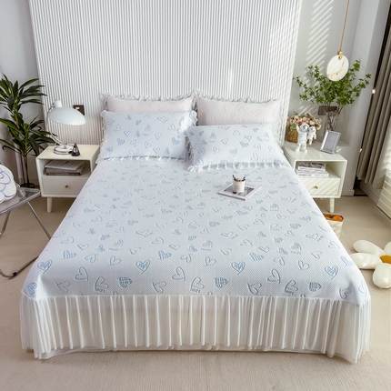 91家纺网 家纺一手货源 找家纺 （总）全季家居 2023新款花边凉豆豆床裙款凉席