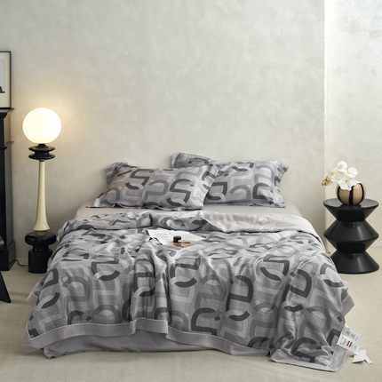 丽笙 2023新款A类兰精天丝印花镂空夏被 伦纳德