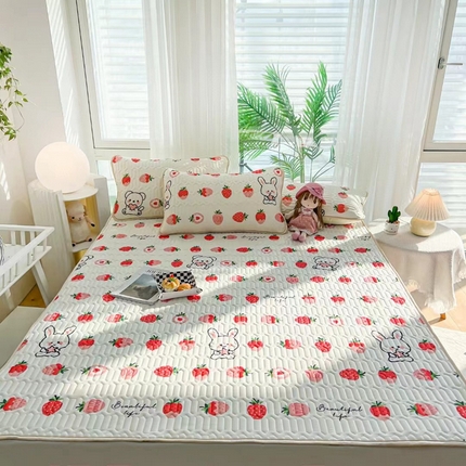 91家纺网 家纺一手货源 找家纺 （总）玖琳家纺 2023新款皇家正品全尺寸折叠床单款乳胶凉席三件套