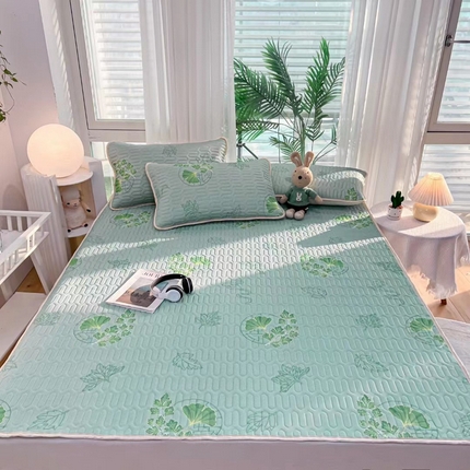 91家纺网 家纺一手货源 找家纺 （总）玖琳家纺 2023新款皇家正品全尺寸折叠床单款乳胶凉席三件套