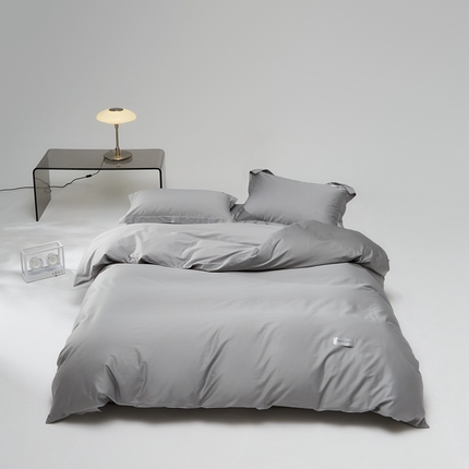 91家纺网 家纺一手货源 找家纺 8小时家纺 2023款长绒棉四件套 雅士灰