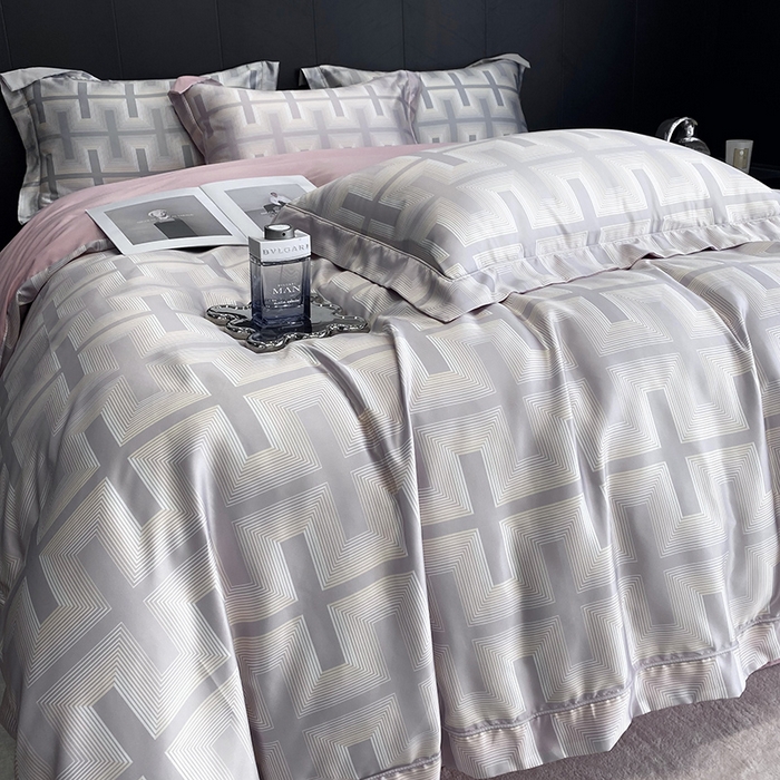 91家纺网 家纺一手货源 找家纺 （总）优悦 2023新款冰丝印花四件套澜玉丛境