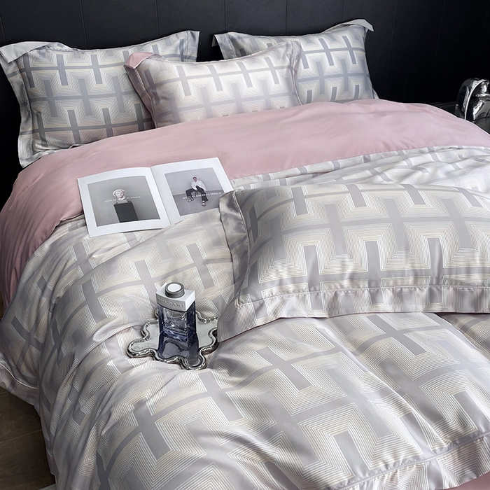 91家纺网 家纺一手货源 找家纺 （总）优悦 2023新款冰丝印花四件套澜玉丛境