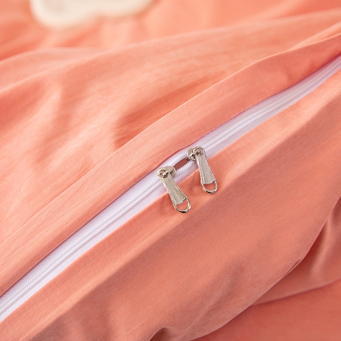 91家纺网 家纺一手货源 找家纺 优姿家纺 2024新款锦棉绣花四件套吊边床单一字绣枕套套件-锦绣花园 锦绣花园-橙