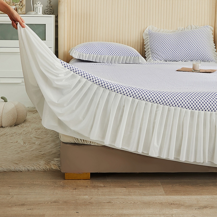 91家纺网 家纺一手货源 找家纺 优姿家纺 2024新款锦棉绣花四件套吊边床单一字绣枕套套件-锦绣花园 锦绣花园-粉