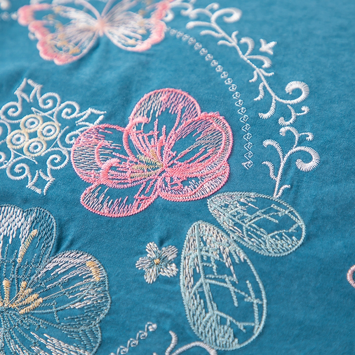 91家纺网 家纺一手货源 找家纺 优姿家纺 2024新款锦棉绣花四件套吊边床单一字绣枕套套件-锦绣花园 锦绣花园-绿